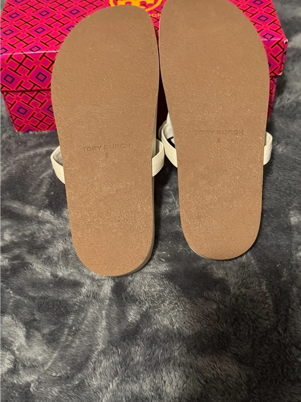 Tory Burch Miller cloud Ivory Logo Thong Sandals